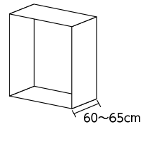 人の肩幅を考えると一番使いやすいクローゼットの奥行きは６０～６５ｃｍです。